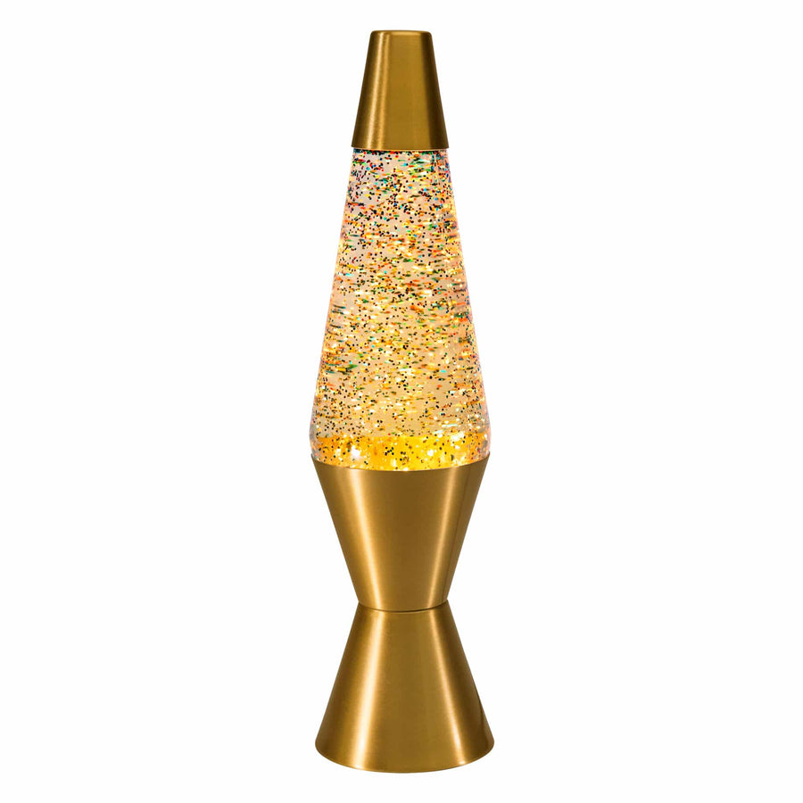14.5″ LAVA LAMP RAINBOW GLITTER – CLEAR/GOLD E5